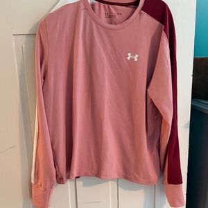 Under Armour Two-Tone Pink Long Sleeve Performance Shirt